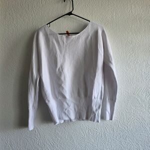 Women's White Crew Neck Sweater